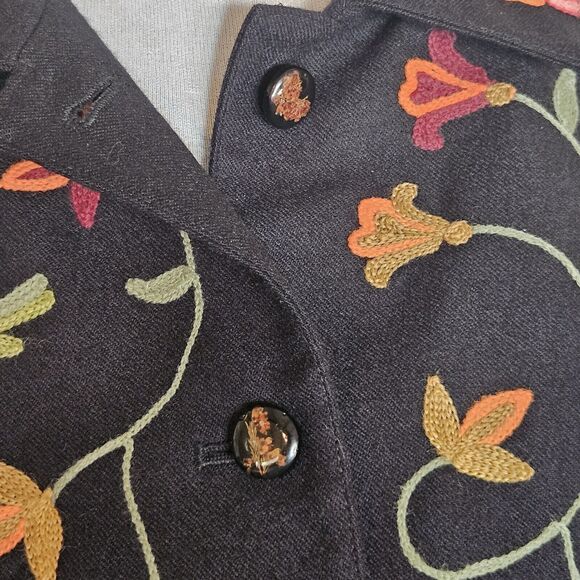 VTG Noviello Bloom Wool Embroidered Jacket W/belt Size 12 - Picture 3 of 16